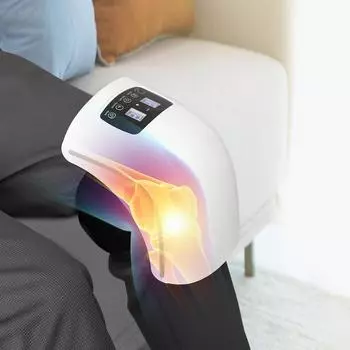 Электрический массажер для коленей, инфракрасный лазер, подушка безопасности обертывает и разминает суставы ног белый