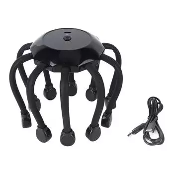 Электрический массажер для кожи головы, 4 режима, вибрационный массаж, помощь во сне, красный светодиод, снятие стресса, беспроводная головка