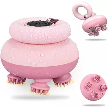 Электрический массажер для кожи головы, беспроводной массажер для головы, водонепроницаемый IPX7, нескользящий массажер с силиконовой ручкой для комфорта и расслабления