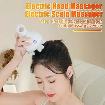 Электрический массажер для кожи головы IPX7 Водонепроницаемый Низкий уровень шума 3 режима скорости Перезаряжаемый A
