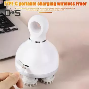 Электрический массажер для кожи головы IPX7 Водонепроницаемый Низкий уровень шума 3 режима скорости Перезаряжаемый беспроводной ручной массажер для головы A