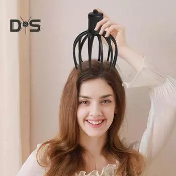 Электрический массажер для кожи головы «Осьминог», 3 режима вибрации, перезаряжаемый беспроводной чесальщик головы, массажер для снятия стресса чёрный