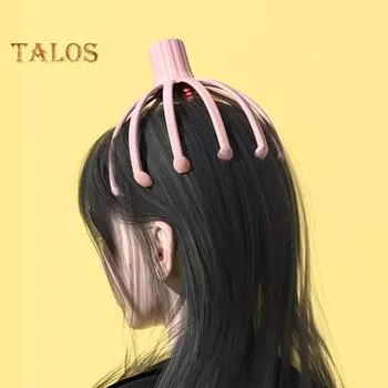 Электрический массажер для кожи головы «Осьминог», 3 режима вибрации, перезаряжаемый беспроводной чесальщик головы, массажер для снятия стресса розовый