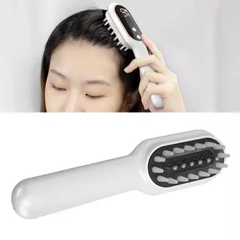 Электрический массажер для кожи головы, расческа 450 мАч, 10 скоростей, вибрация, зарядка через USB, очищение кожи, расческа для роста волос для мужчин и женщин белый