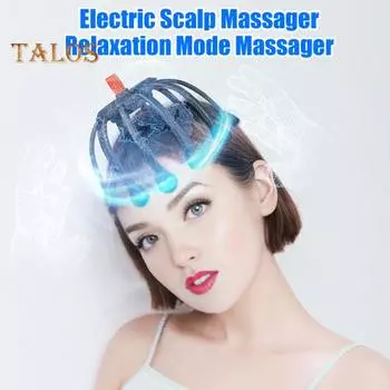 Электрический массажер для кожи головы с 3 режимами, регулируемый дизайн, 360-градусный массажер для головы, перезаряжаемый беспроводной портативный чесальщик головы чёрный