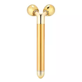 Электрический массажер для лица из золота 24 карат, Y-образный, подтяжка всего тела, микротоковой массажный ролик
