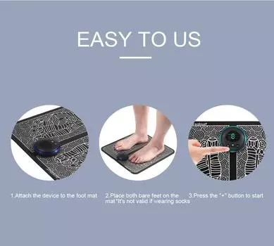 Электрический массажер для ног EMS, стимуляция мышц ног, 8 режимов, 19 уровней интенсивности, легкий, складной, снимает давление на ноги
