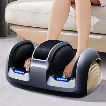 Электрический массажер для ног, облегчение боли, релаксация, нагрев, разминание мышц шиацу, вибратор с дистанционным управлением, электрический массажер для ног, 220 В 220V&UK