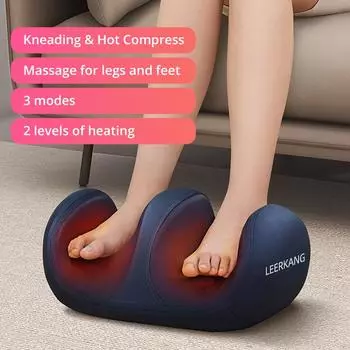 Электрический массажер для ног теленка с дистанционным управлением, разминающий роликовый пресс, полностью автоматический массажер для ног с подогревом
