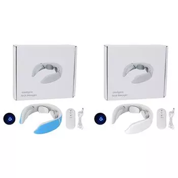 Электрический массажер для шеи, 6 режимов, 16 передач, голосовые подсказки, интеллектуальный массажер для расслабления шеи Blue