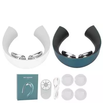 Электрический массажер для шеи, беспроводной, с зарядкой через USB, с подогревом, расслабляющий массажер для шеи Green