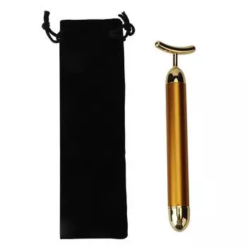 Электрический массажер из 24-каратного золота, ультразвуковой ионный лифтинг для лица, укрепляющий инструмент, косметический инструмент (Золото)