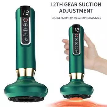 Электрический массажер с 12 режимами всасывания, компактный портативный аккумуляторный беспроводной массажер для борьбы с целлюлитом, инструмент для массажа тела