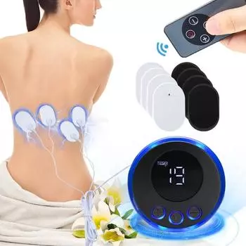 Электрический массажер TENS с контроллером, 8 режимов, 19 передач, стимулятор мышц, низкочастотный массажер для тела, облегчение боли в шее, спине и ногах CN