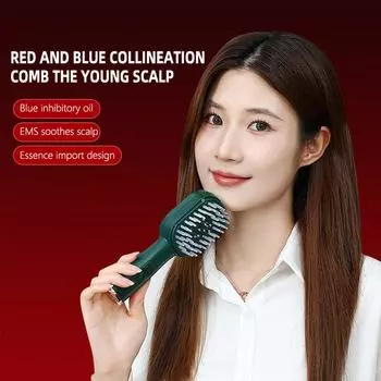 Электрический массажный гребень для головы Массажер для кожи головы Лечение красным светом Рост волос Против выпадения волос Руководство по уходу за волосами Аппликатор для жидкого масла слоновая кость