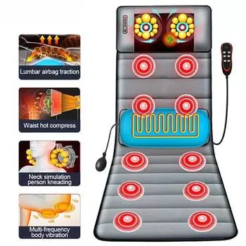 Электрический массажный матрас, разминающий вибрационный нагрев для тела, поясницы, шеи, облегчения боли в спине, дома, офиса, здравоохранения