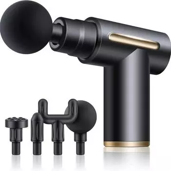 Электрический массажный пистолет для глубоких мышц, массажер для тела, шеи, расслабление, уход за здоровьем, похудение, формирование целлюлита, мини-массажер с ЖК-дисплеем чёрный