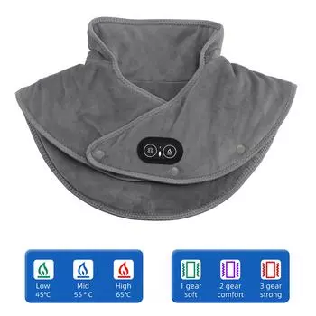 Электрический массажный платок для шеи и спины, плечевой вибрационный массажер, греющий шарф, сохраняющая тепло накладка для плеч и спины