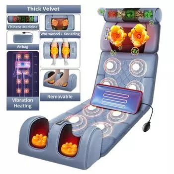 Электрический матрас с воздушной подушкой Массажный бытовой многофункциональный массажер для всего тела Расслабляющий вибрационный нагревательный массажный матрас