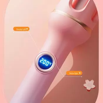 Электрический мини-автоматический щипцы для завивки волос и инструмент для укладки волос розовый