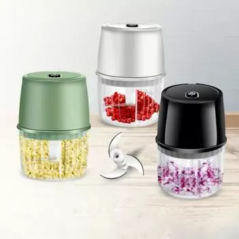 Электрический мини-измельчитель для еды, 250 мл, USB аккумулятор, управление одной кнопкой, простой в использовании, энергосберегающий измельчитель чеснока чёрный