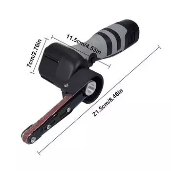 Электрический мини-ленточный шлифовальный станок Угловая шлифовальная машина Инструмент для шлифовальной ленты Машина для шлифовки труб Ленточная шлифовальная машина Полировальная лента EU plug чёрный