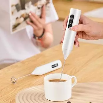 Электрический миксер для вспенивания молока, тип C, перезаряжаемая ручная мешалка для напитков, 3-скоростной венчик, мощный мотор, шумопоглощающий пеносмеситель