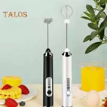 Электрический миксер-пеновыбиватель, венчик для взбивания, 3 скорости, USB-перезаряжаемый ручной блендер для еды, кофе, молока, напитков, яиц, беспроводной, портативный, дизайн кухни белый