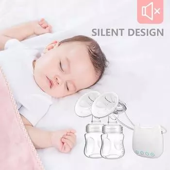 Электрический молокоотсос 2 режима 9 уровней всасывания Портативный автоматический двойной молокоотсос Комфорт белый