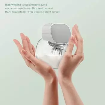 Электрический молокоотсос, двойной бесшумный носимый автоматический дояр, портативный молокоотсос без помощи рук, с зарядкой через USB белый