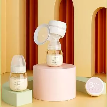Электрический молокоотсос Интеллектуальный интегрированный автоматический молокоотсос с большой всасывающей способностью Массажный безболезненный бесшумный молокоотсос розовый