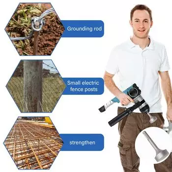 Электрический молот SDS Plus для забивки свай с помощью стального молотка SDS-Plus для забивки свай для легкой установки Flat Plus Ground Rod Driver