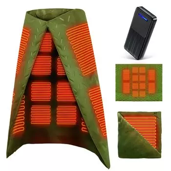 Электрический можно использовать как одеяло для коленей 12 нагревательных элементов 40800 мАч Электрический температурный подогреватель для коленей и плеч USB большое электрическое одеяло для фланели холодное