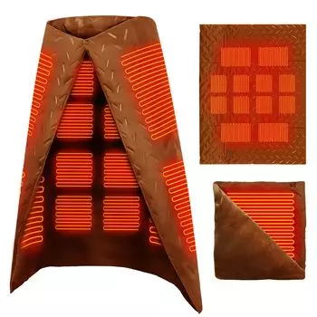 Электрический можно использовать как плед, размер фланели, электрический, коленный, быстрый нагрев, 12 температур нагрева, электрический, плечевой, USB, большой, электрический