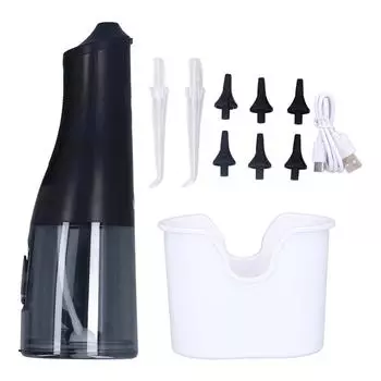 Электрический набор для удаления ушной серы, работающий от воды, очиститель ушей, водонепроницаемый, IPX7, 7 настроек нажатия, ухо чёрный