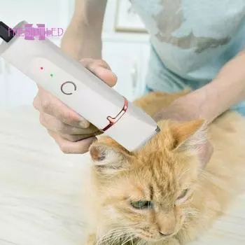 Электрический набор для ухода за домашними животными 4-в-1 — бесшумная, водонепроницаемая многофункциональная режущая головка, портативный триммер для шерсти домашних животных бежевый