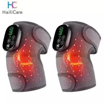 Электрический нагревательный массажер для колена и плеч, подкладка, светодиодные вибраторы, ортопедический пояс 65, облегчение боли при артрите, физиотерапия