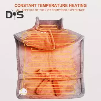 Электрический нагревательный платок-накидка с регулируемыми настройками температуры, функцией таймера, быстрый нагрев, зимняя шаль, утеплитель для шеи UK синий