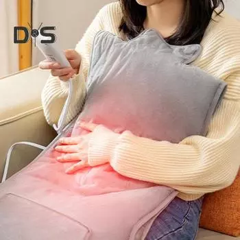 Электрический нагревательный платок с автоматическим выключением, розетка UK, регулируемые кнопки, быстрый нагрев, обогрев плеч, шеи, спины, 6 уровней регулировки температуры, управление одной кнопкой UK серебряный серый