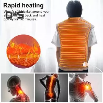 Электрический нагревательный платок с розеткой ЕС, регулируемые кнопки, автоматическое выключение, сохранение тепла плеч, шеи и спины, 6 скоростей регулировки температуры, управление одной кнопкой, грелка EU серебряный серый