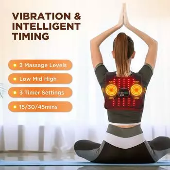 Электрический нагревательный пояс для массажа талии, портативный, 3 режима массажа, поясничный корсет, массажер для поддержки живота и спины, снятие мышечной усталости чёрный