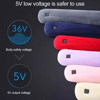 Электрический нагревательный шарф Yousheng, перезаряжаемая грелка для шеи с 3 регулируемыми шестернями, плюшевая ткань, согревающая шею светло-фиолетовый