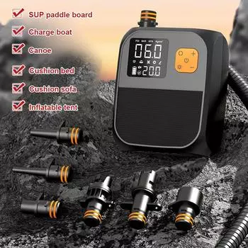 Электрический насос для доски с веслом, перезаряжаемый насос 20 фунтов на квадратный дюйм для SUP-доски, двухступенчатый портативный электрический насос для накачивания каяков, ветровых крыльев, SUP-досок