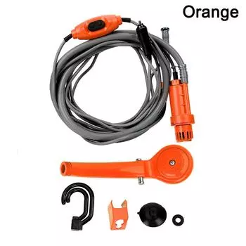 Электрический насос для мойки автомобиля, инструмент для очистки DC 12 В с прикуривателем, универсальная мойка автомобиля, для кемпинга, путешествий, душа, портативный автомобильный душ Orange