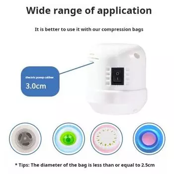 Электрический насос для вакуумного компрессионного мешка, малошумный, 55 Вт, вилка стандарта США/ЕС, портативный мощный двигатель, энергоэффективный упаковщик EU Plug