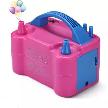 Электрический насос для воздушных шаров, портативная электрическая машина для нагнетания воздушных шаров, надувной насос для воздушных шаров мощностью 600 Вт с двойной насадкой для украшения вечеринок EU Plug синий