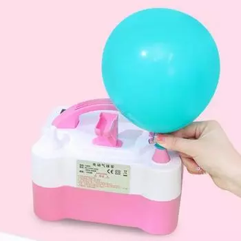 Электрический насос для воздушных шаров, портативный автоматический двойной насадок, 110 В, 600 Вт, надувной насос для воздушных шаров на день рождения, определение пола ребенка, воздушные шары для душа, товары для вечеринок EU Plug синий