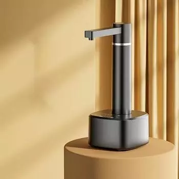 Электрический насос на галлон воды, автоматический насос для бутылки с водой, диспенсер для настольного компьютера, 4 Вт, перезаряжаемый диспенсер для водяного насоса с подставкой чёрный