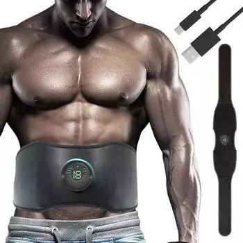 Электрический низкочастотный массажер для мышечной стимуляции EMS Abdominal Abs Trainer Belly Slimming Fitness Equipment Beauty Machine чёрный