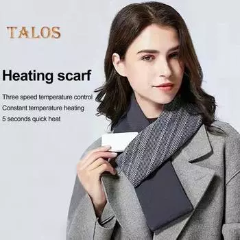 Электрический ободок с подогревом для шеи, 3 температурных режима, грелка для шеи, скованность, облегчение боли, для мужчин и женщин, согревающий шарф с питанием от USB, шейный бандаж, грелка серый